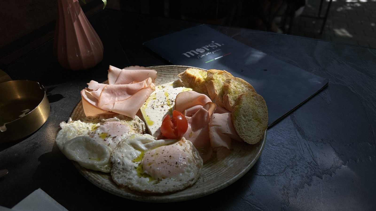 photo of the Classic Breakfast of Vize (Eggs) / Diathe (Cheese) / Saicice (Sausage)