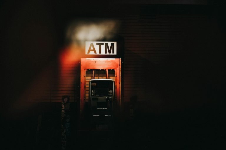 Photo of a ATM at night