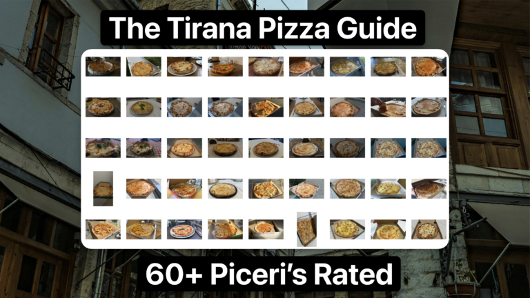 Tirana Pizza pictures, showing dozens of pizzas in a photo library.