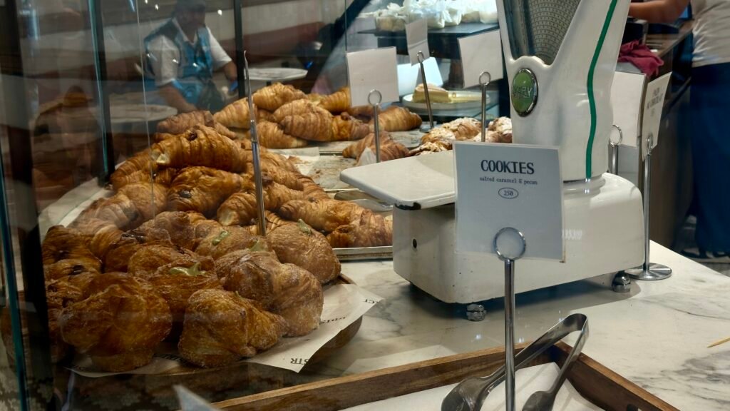 Photo of the baked goods at the entrance, near the POS