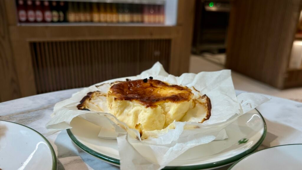 photo of the Basque cheesecake unwrapped 